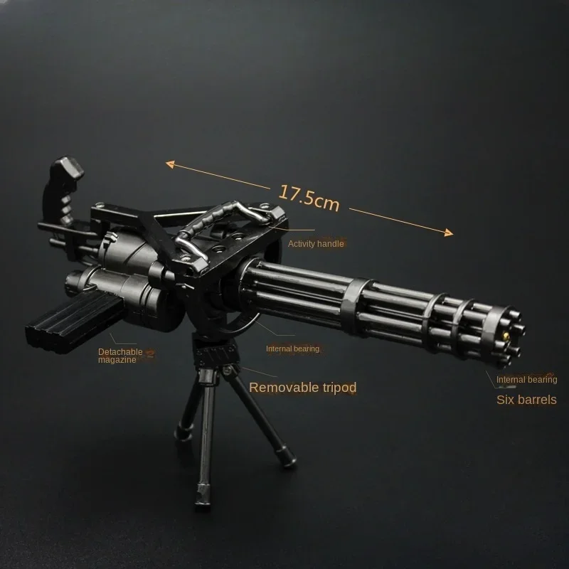 18Cm Rotatable Green Cannon M134 Gatling Machine Gun Alloy Model Toy Ornament Living Room Decoration