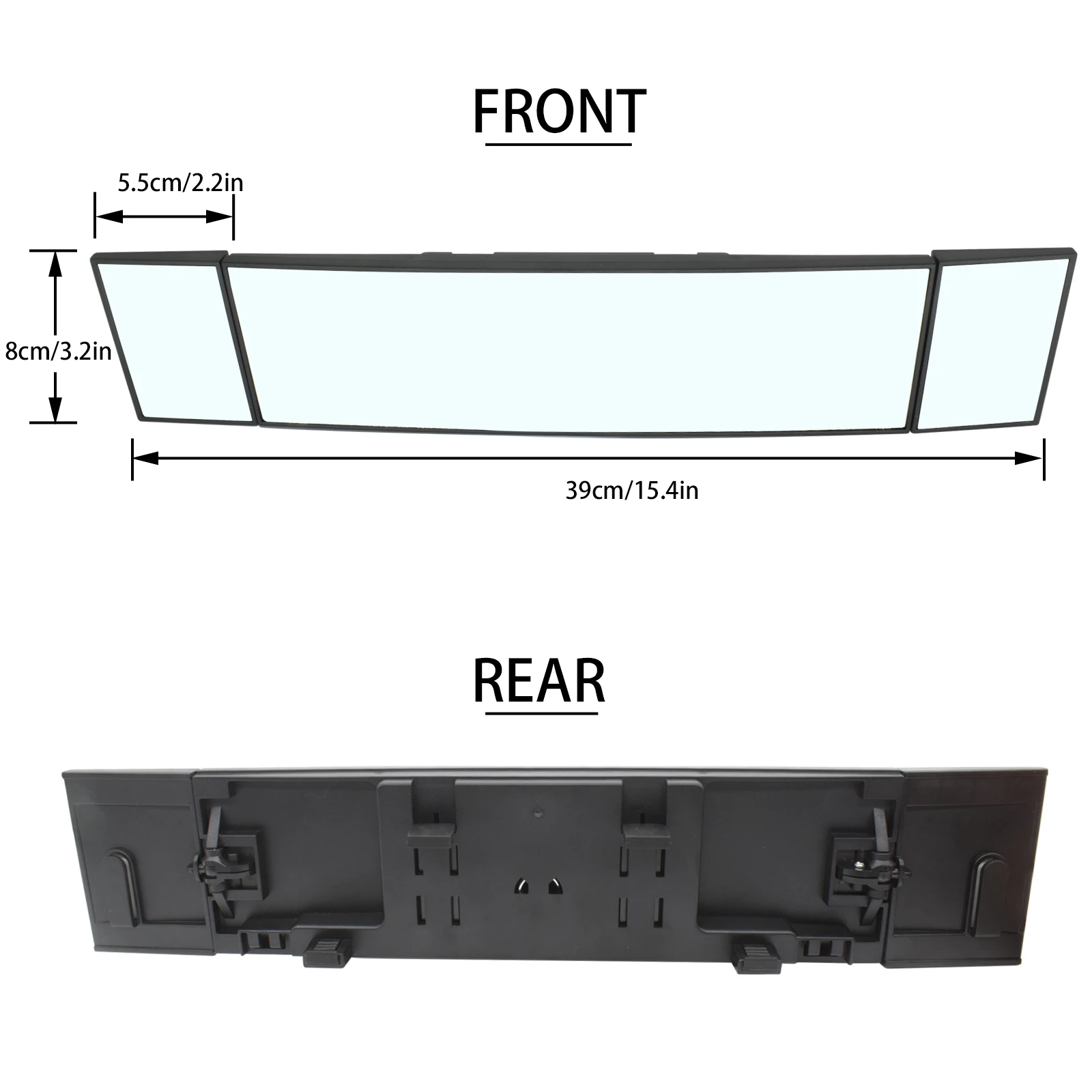 Car Truck Van Wide Angle Auxiliary Large Vision Interior Rearview Convex Mirror Blind Spot Blindspot Clipon Rear Seat Baby Watch