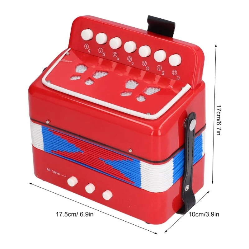 لعبة الأكورديون للأطفال 7 مفاتيح آلة موسيقية الأكورديون الصغيرة التعليمية للأطفال #4