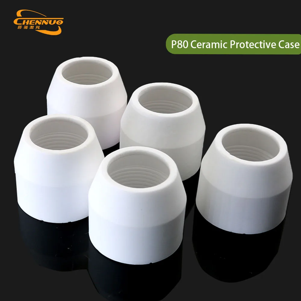 Chennuo P80 Thickened Ceramic Protective Cover 10PCS High temperature resistance For Air Plasma Cutting Machine Accessories