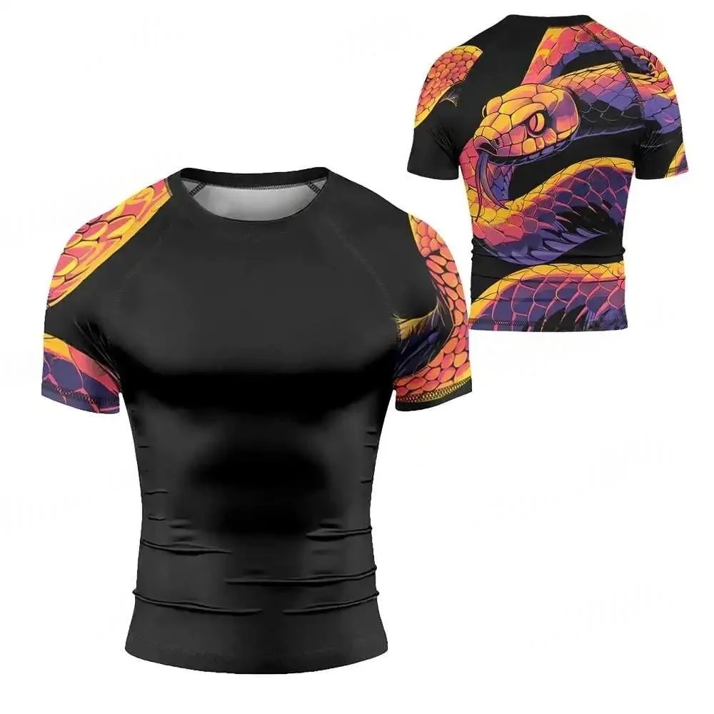2026 hot selling surfing beach T-shirt short sleeved mixed martial arts Brazilian Jiu Jitsu men's Jiu Jitsu fitness suit trend