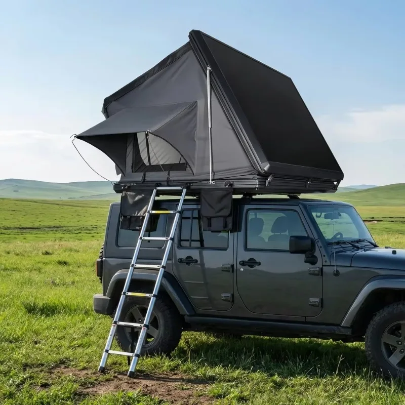 3 Person Hard Shell Foldable Roof Tent Pickup SUV Camping Tent 1 Door 2 Window Off-Road Double Layer 420d Oxford Four-Season