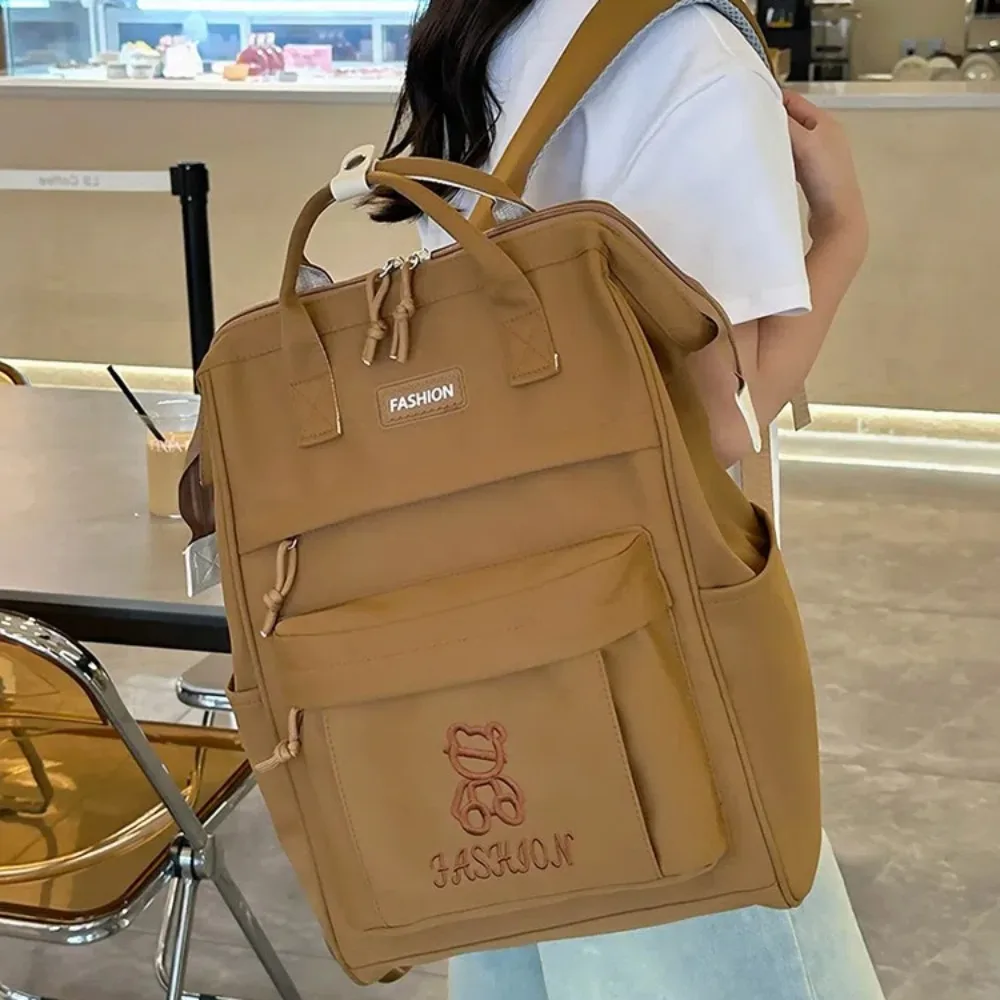Tas Tangan Fashion Tas Ransel Perjalanan Gaya Ins Tas Bahu Ganda yang Dapat Disesuaikan Tas Ransel Pelajar Kapasitas Besar
