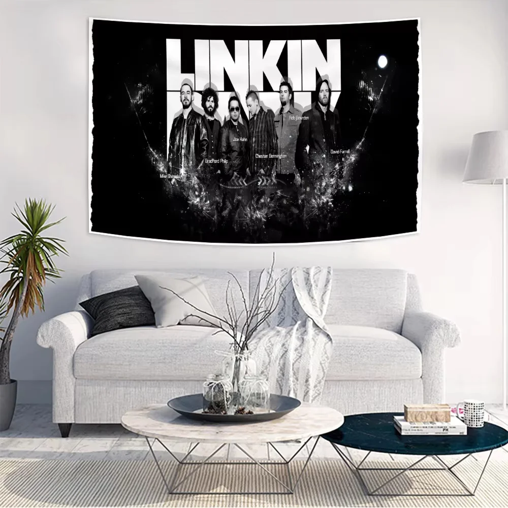 90x150cm Linkins Park Rock Music Tapestry Polyester Printing Wall Art Wallpaper Tapestry Headboard Aesthetic Room Decoration
