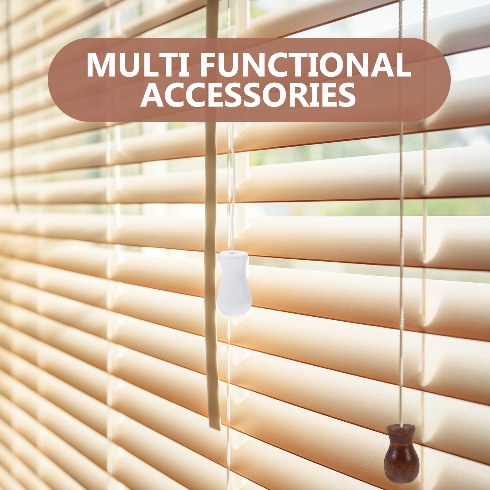 

8pcs Wooden Beads Pendants for Curtains Window Shades Cords Blind Pulls Durable Light Pull Cord Knob Tassel for Blinds