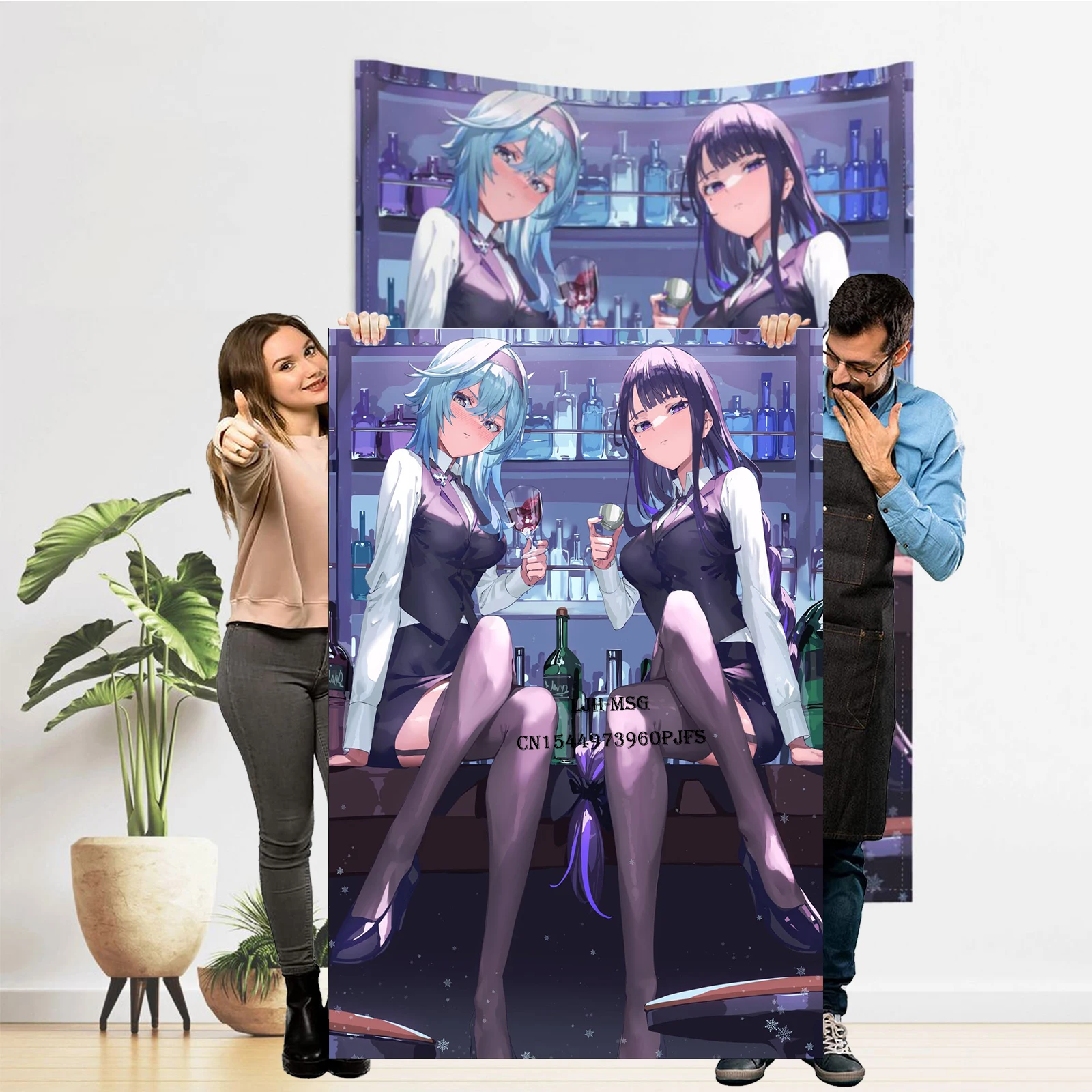 Anime Poster Tapestry Hentai Animation Room Decor Artist CG Wall Decor Sexy Adult AnimeGirl Uniform JK Doujin Illustration Merch