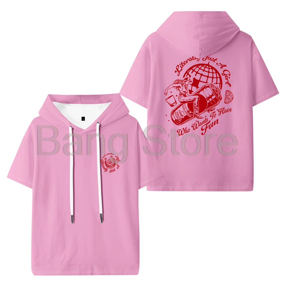 راسل ديكرسون جاست فتاة مقنعين تي شيرت للجنسين تي شيرت Crewneck قصيرة الأكمام ملابس عصرية غير رسمية