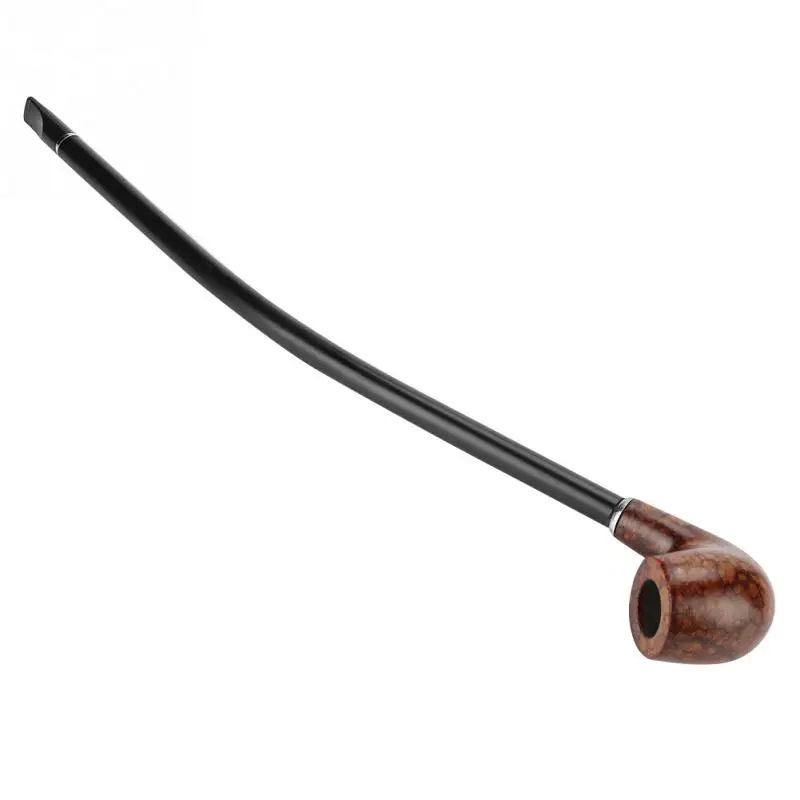 Classical Wood Long Cigarette Holder Exquisite Long Brown Handle Wooden Tobacco Cigarette Smoke Pipe with Box Wooden Pipe Gift