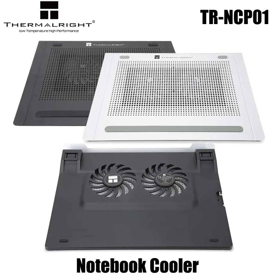 Thermalright TR-NCP01 Silver/Black Laptop Cooling Pad Dual Fan Computer Stand Notebook Cooler Compatible Under 18 Inch