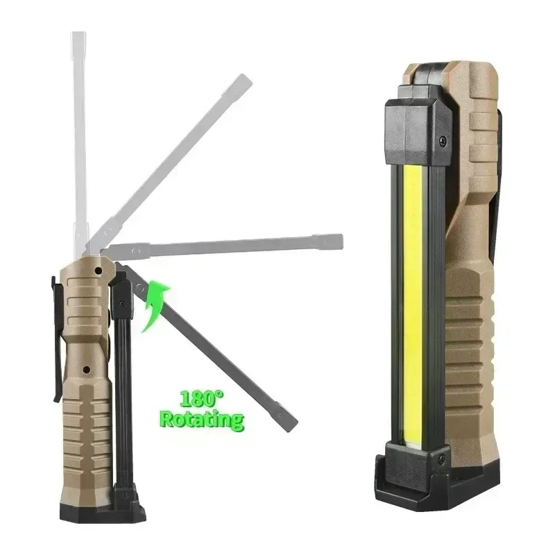C9 Folding COB XPE LED Work Light Handheld Flashlight Built-in Battery Lamp Torch Emergency Car Inspection Lamp Red SOS Strobe