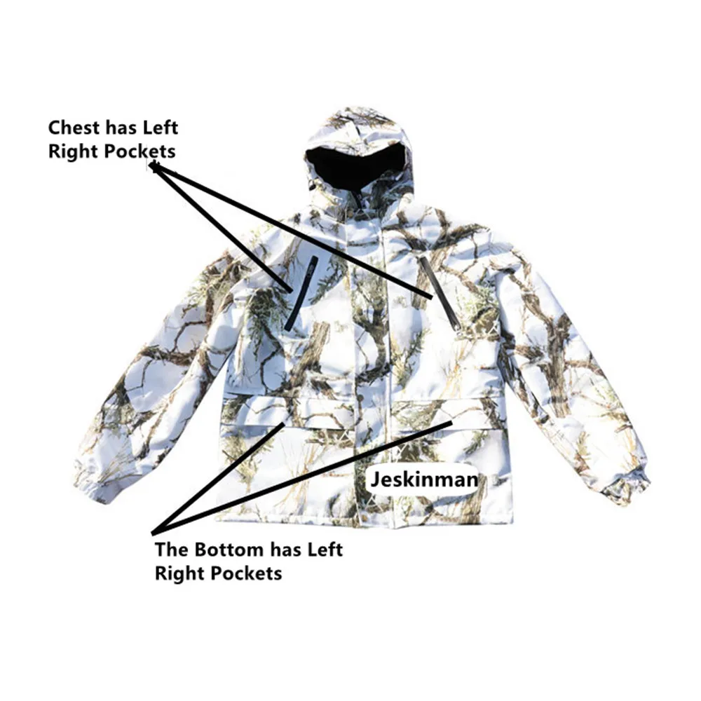 Winter Thicken Fleece Anti-Cold Snow Bionic Camouflage Hunting Fishing Suit Water Windproof Tactical Hiking Climbing Clothes