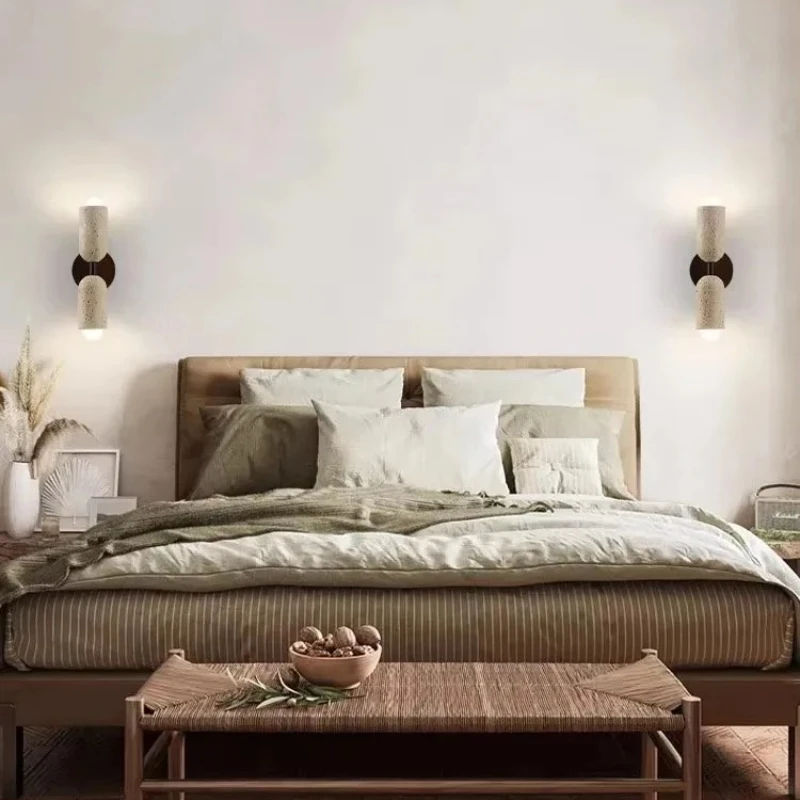 Japanese Wabi Sabi Style Yellow Cave Stone LED Wall Lamp Bedroom Bedside Living Room Background Wall Home Decor Lighting Fixture