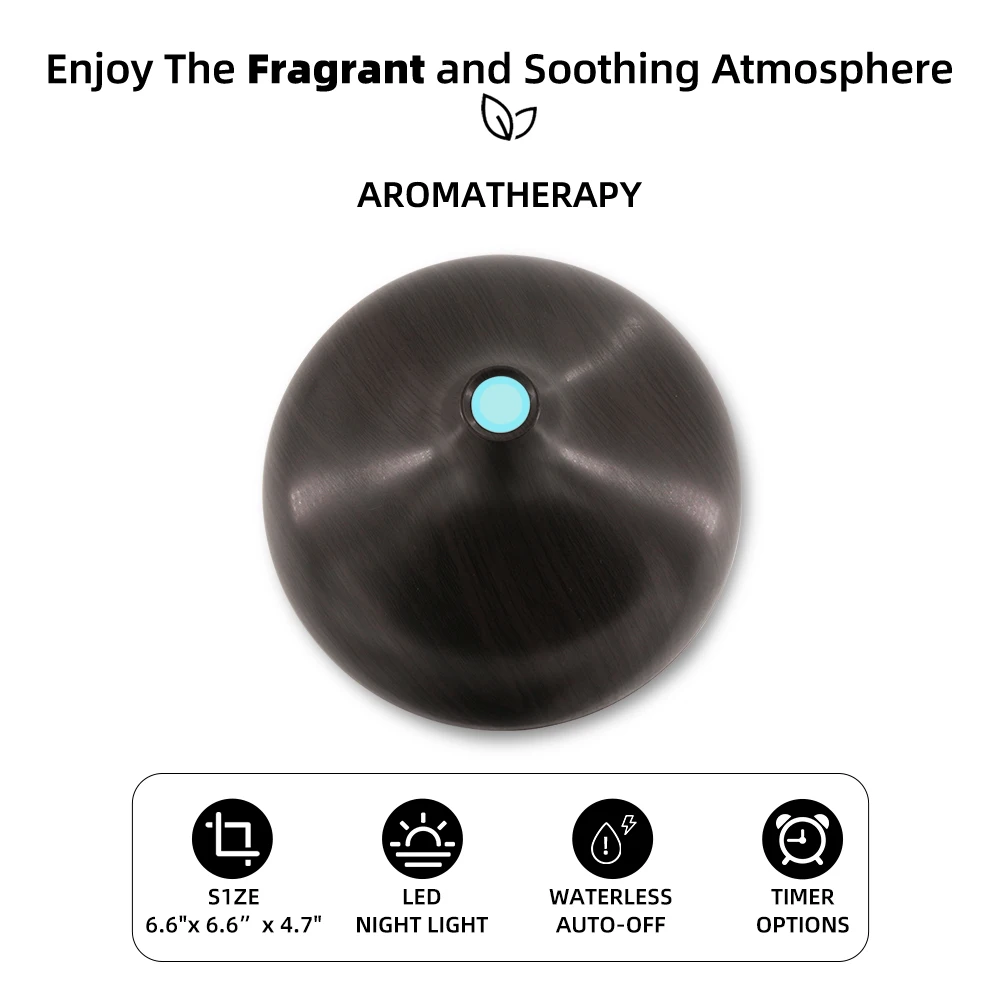 Large 550ml Aromatherapy Diffuser for Bedroom & Office  Wood Grain Ultrasonic Humidifier with Remote, 7 Color LED Mood Light & 6