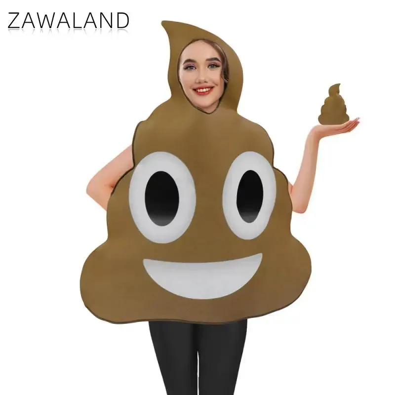 

Zawaland Adult Happy Poop Costume Sponge Stool Halloween Suit Carnival Funny Party Outfit Boy Girl Performance Show Clothes