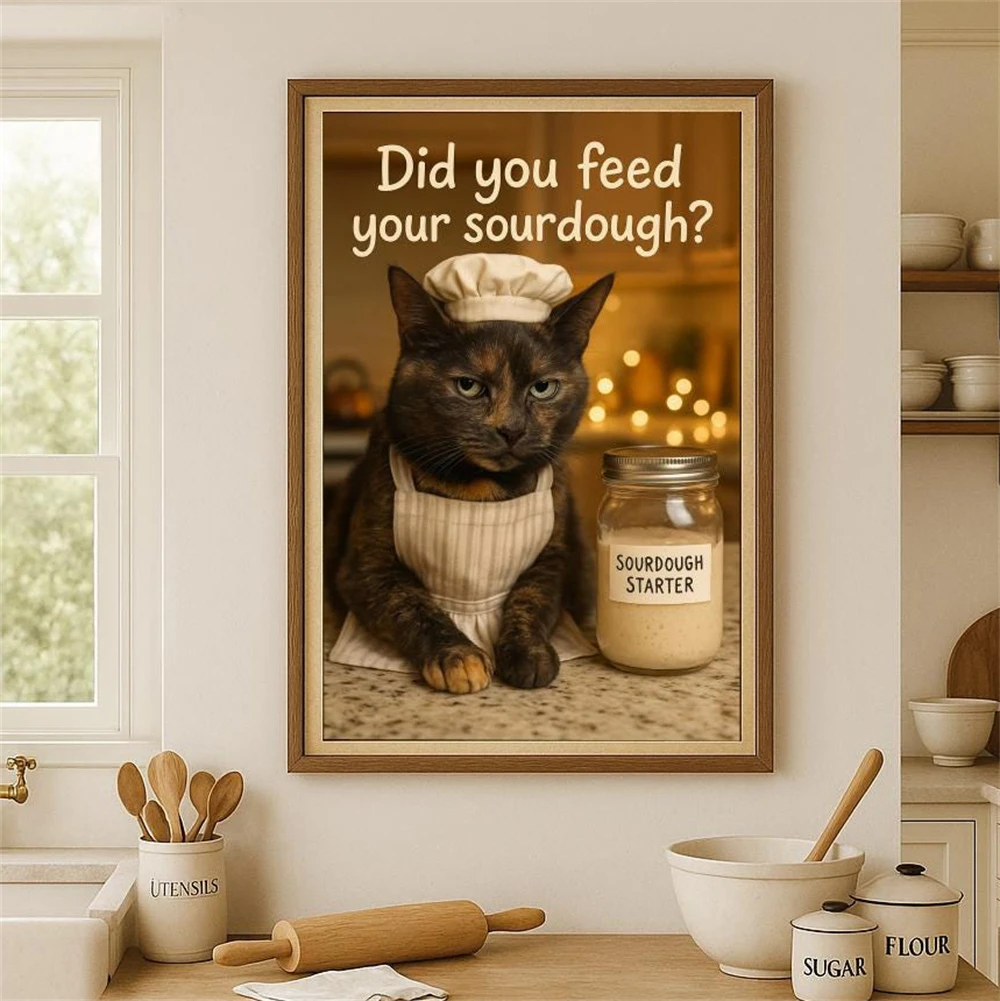 Czarny Kot Piecący Ciasteczka  – Kitchen Baking Wall Art recenzja i cena