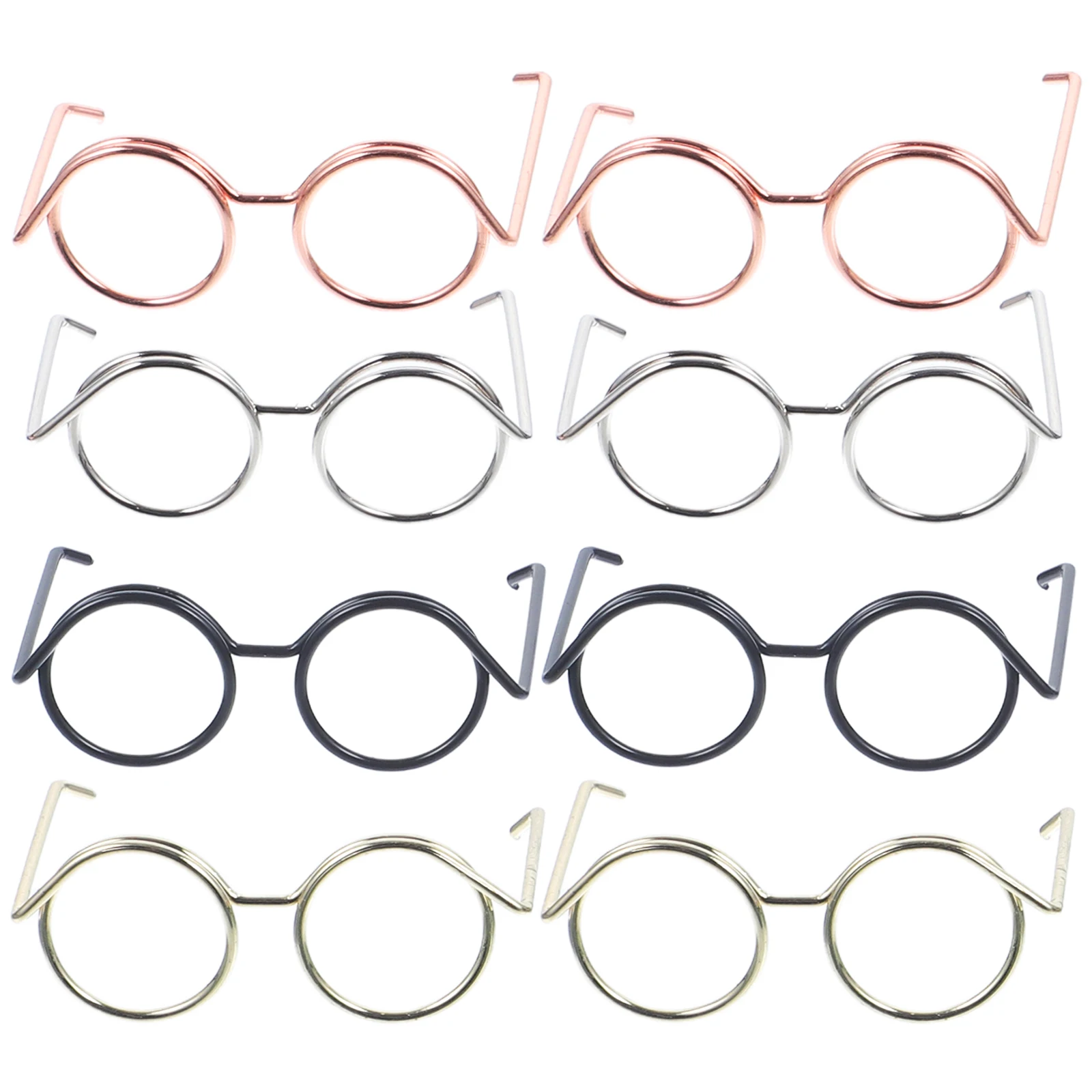 

20pcs Glasses Circular Metal Frame Tiny Glasses For Dress Up Eyeglasses Dress Up Glasses Clothing DIY