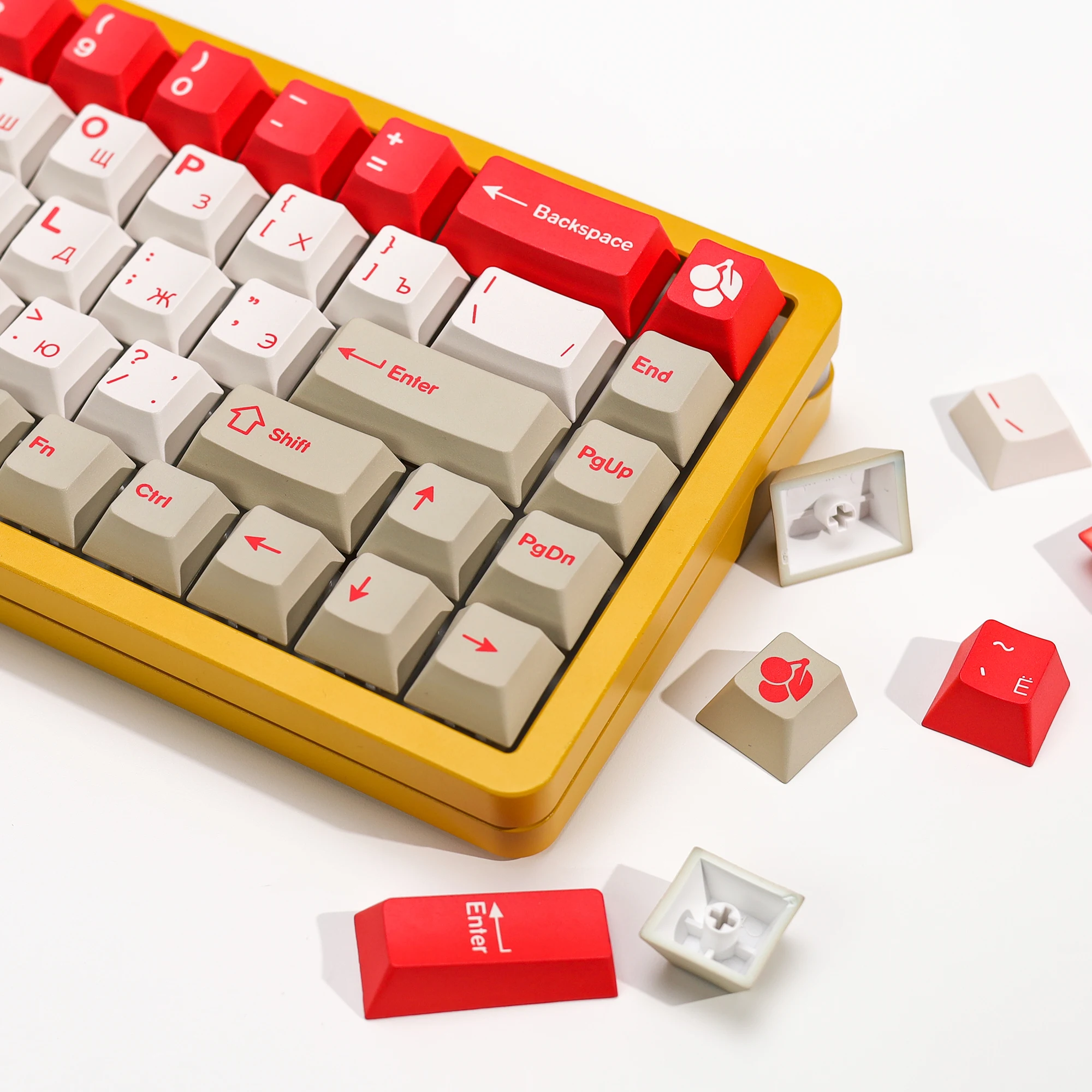 KBDiy الروسية GMK الأحمر تنبيه أغطية المفاتيح 143 مفتاح مجموعة PBT أليس ISO الكرز الشخصي الألعاب KeyCap ل 60 لوحة المفاتيح الميكانيكية Wooting #2