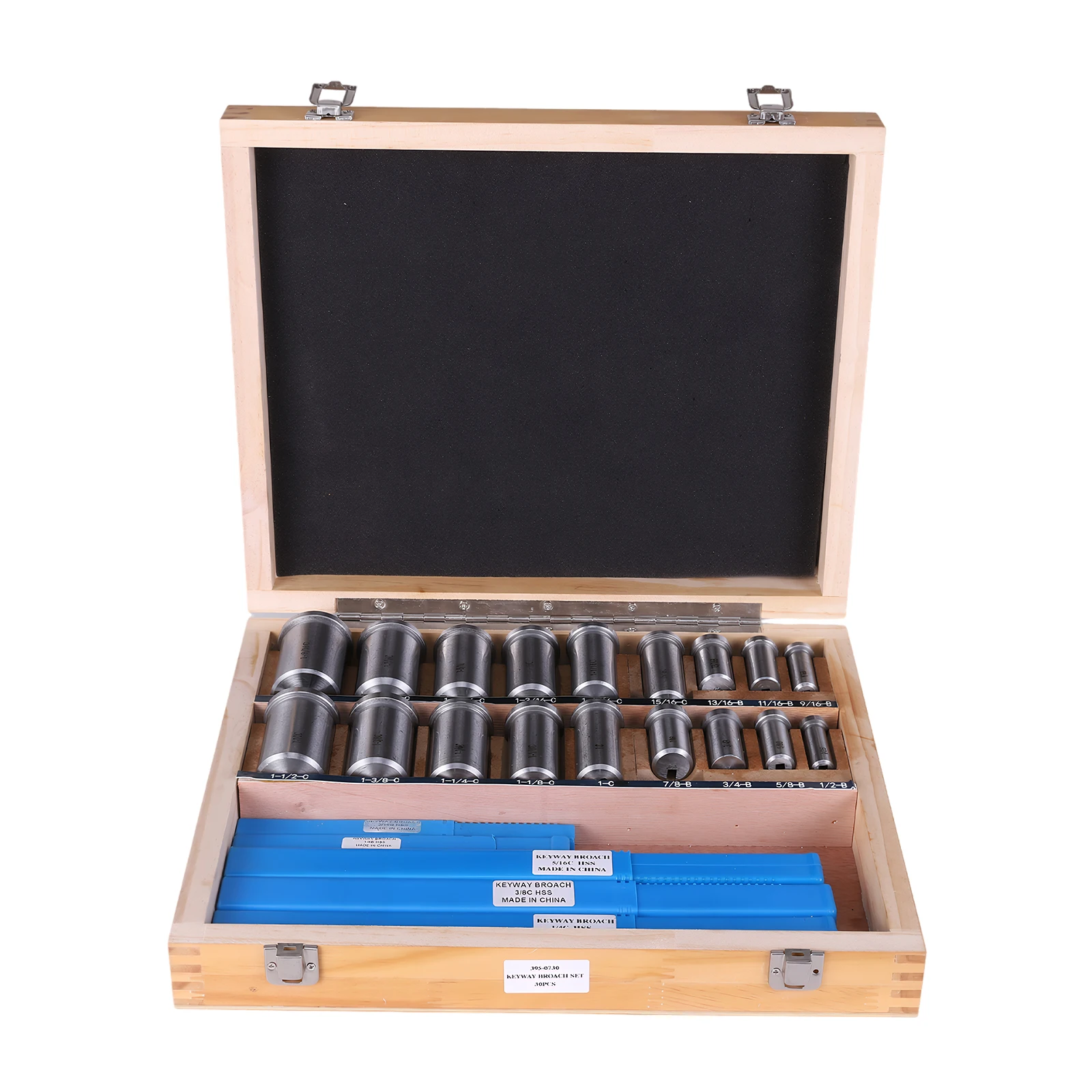 Kit broccia chiavetta da 30 pezzi con 5 brocce 18 boccole 7 spessori Set broccia imperiale Broccia metrica standard Chiavetta HSS Utensili da taglio