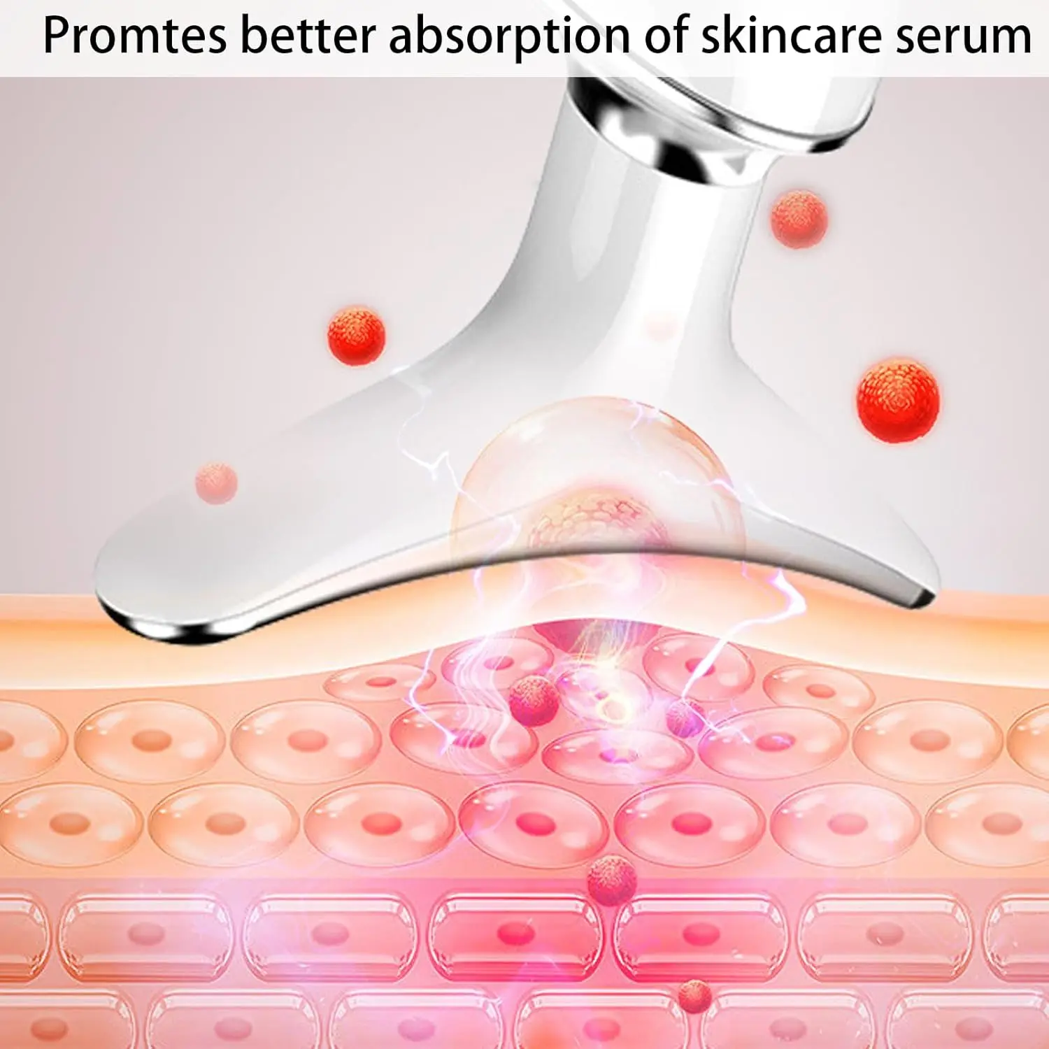 Massaggiatore per collo a microcorrente 3 in 1 Sollevamento facciale Stringere il contorno del viso e le linee fluide Dispositivo Strumento di bellezza con luce a LED a 3 colori