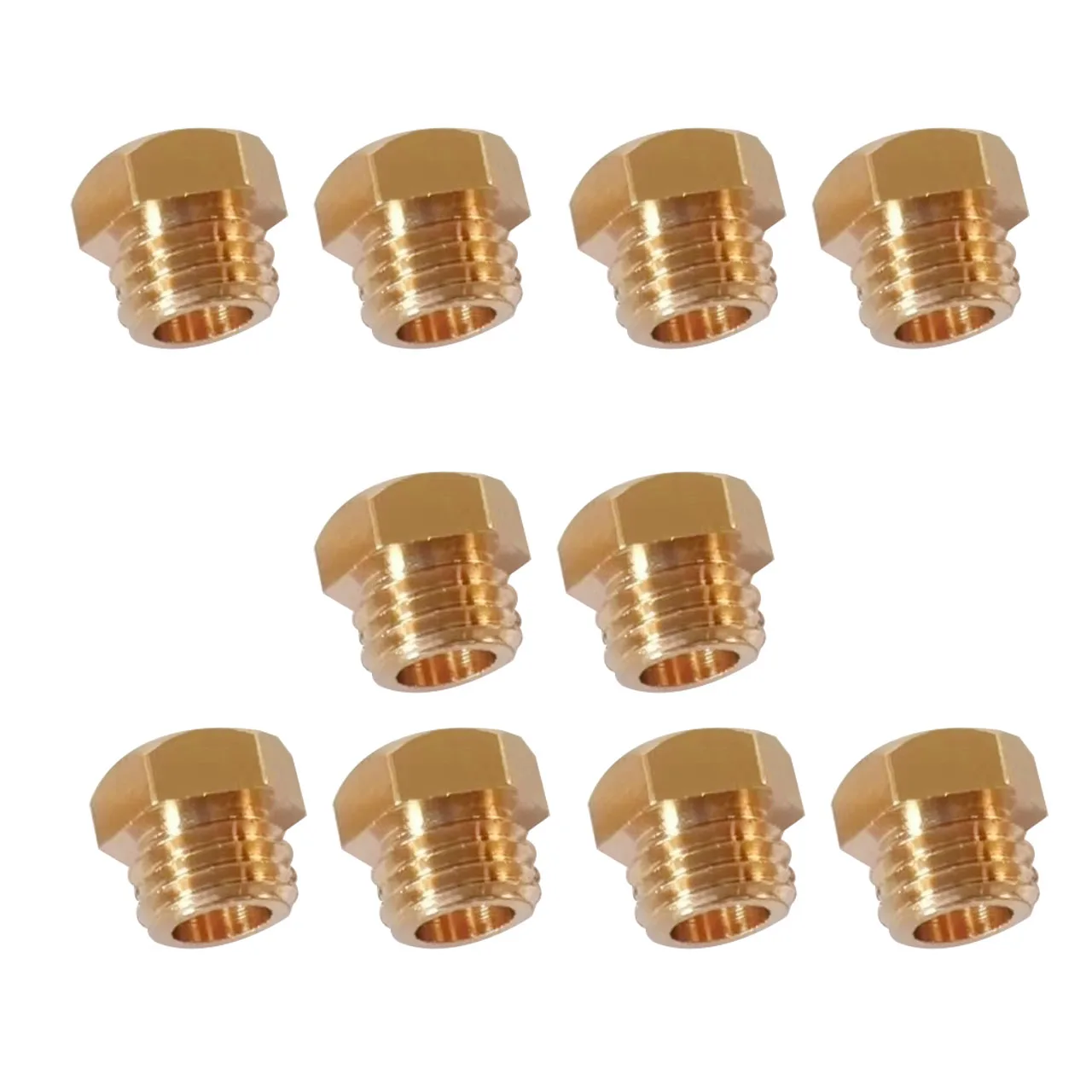 Earth Star S9xM8x0.75 Brass Orifice Fittings 8mm Thread Gas Valve Cooktop Component Nozzle 1.6mm Hole 10PCS