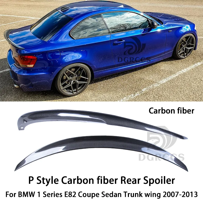 

For BMW 1 Series E82 Coupe Sedan P Style Carbon fiber Rear Spoiler Trunk wing 2007-2013 Carbon fiber FRP