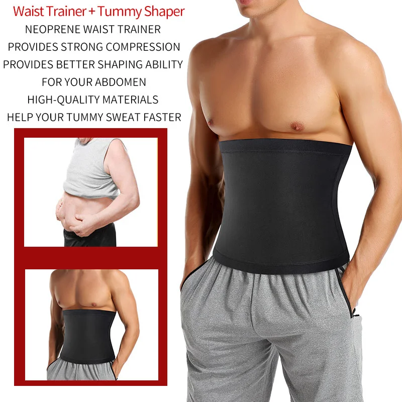 Heren Buik Reducer Sauna Body Shaper Fitness Zweettrimmer Riem Tailletrainer Buik Afslankende Shapewear Tailletrainer Korset