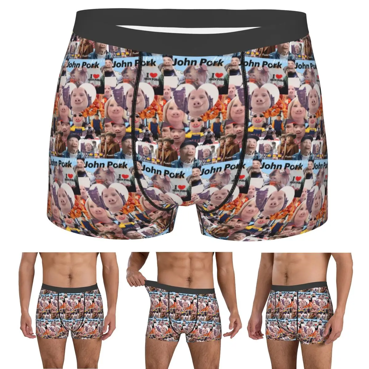 Boxer Underpants Shorts John Pork Is Calling Funny Meme Panties Male Comfortable Underwear for Homme Man Boyfriend Gift