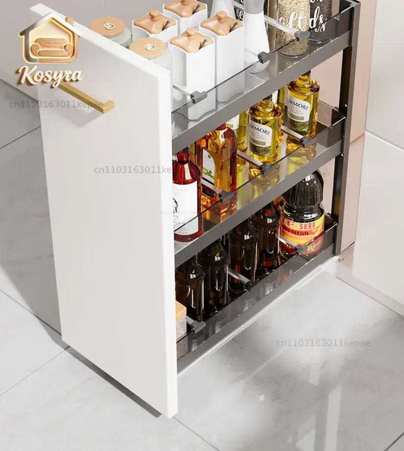 

Cabinet Kitchen Pull Basket Seasoning Pull Basket Narrow Cabinet Seasoning Basket Drawer Stand Built-in Small Size Cabinet Blue