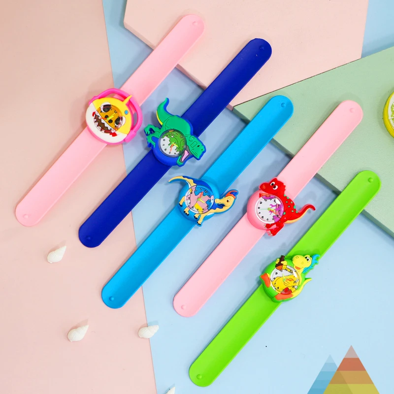 Cartoon Children's Watch Toys Baby Learn Time Clock Bracelet 1-16 Years Old Kids Slap Watches for Boy Girl Christmas Party Gift