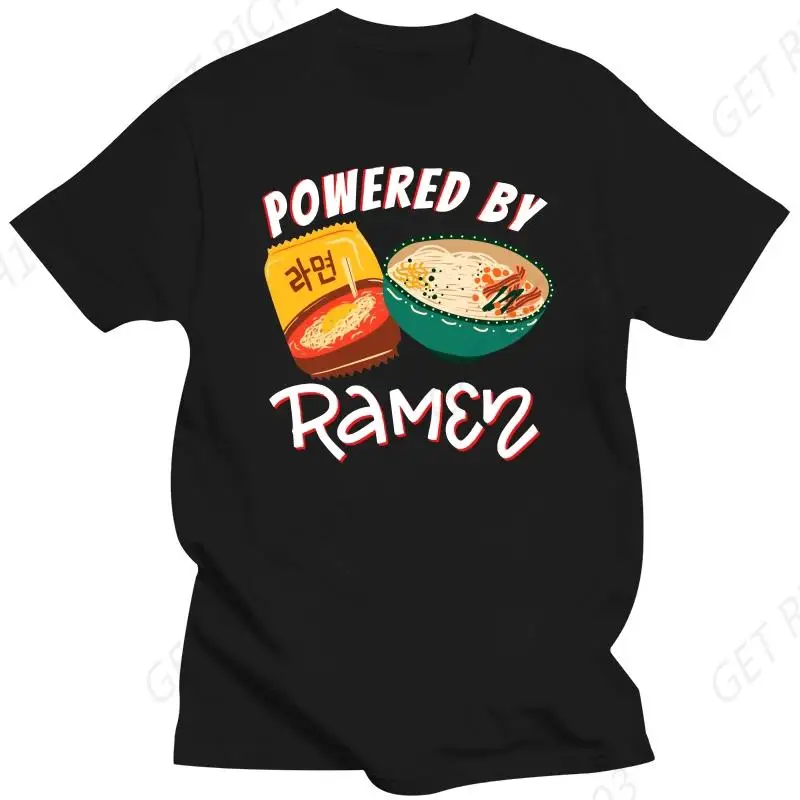 Powered By Ramen Noodles And Boba Instant Ramen T Shirt Pure Cotton Tee Unisex Soft Comfortable