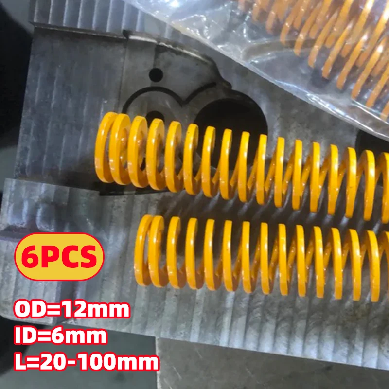 

Пружины сжатия из легированной стали Creamily, 6 шт., для штамповки, внешний диаметр=12мм, внутренний диаметр=6мм, L=20-100мм