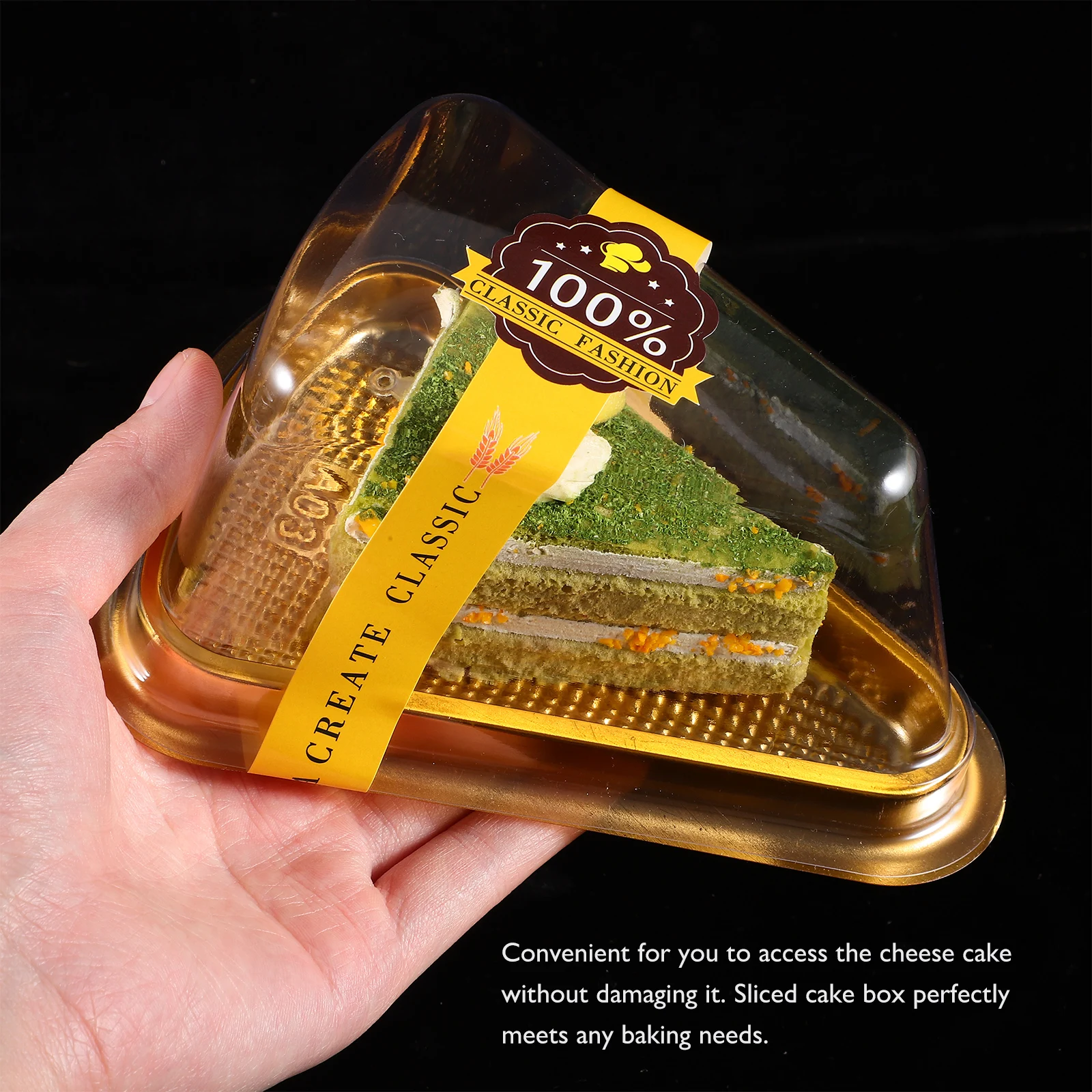 

50 Pcs Cake Box Carriers for Transport Boxes Clear Triangle Dessert Containers Bakery Pastry Packaging Pie Transparent Cupcake