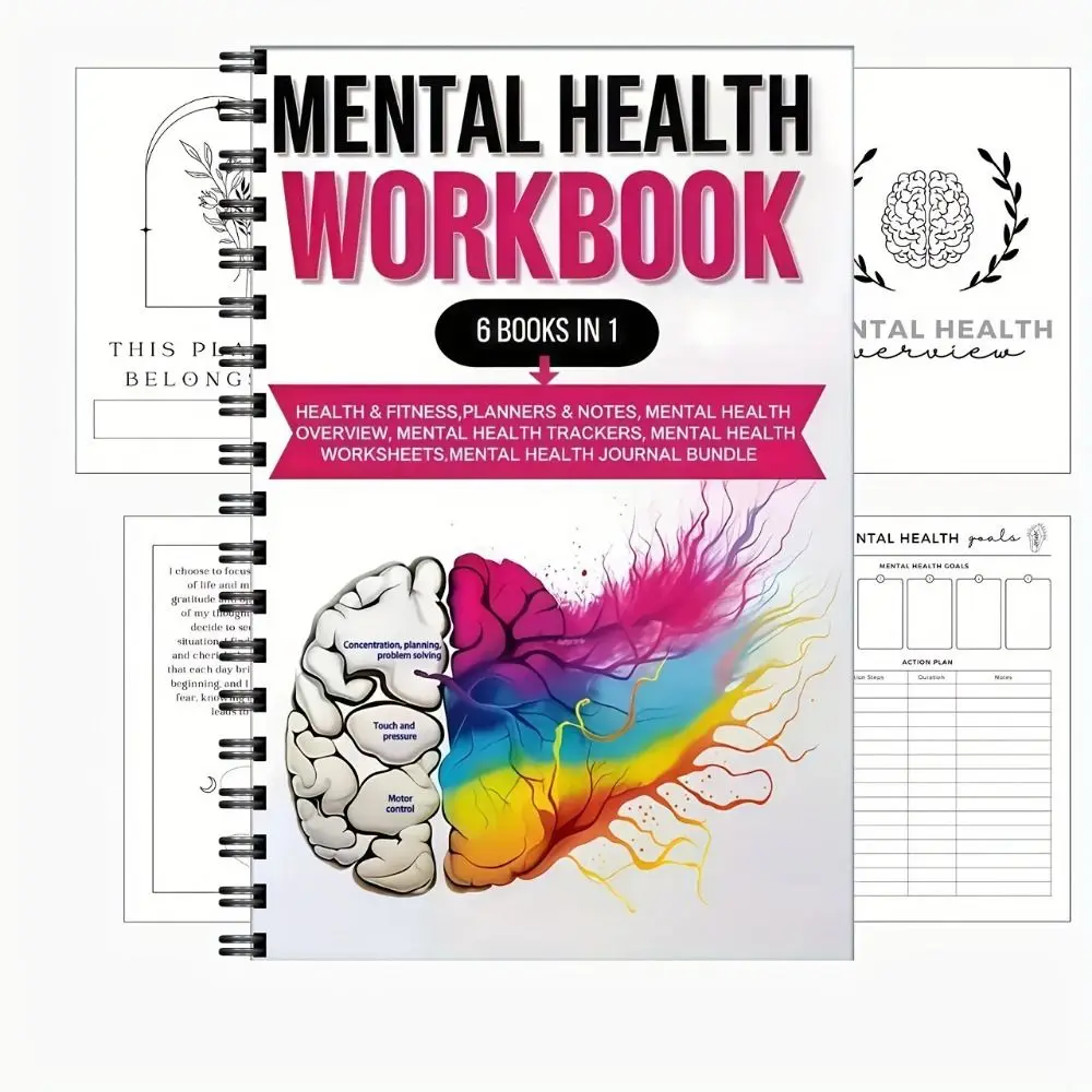 6 Books In 1 Mental Health Workbooks Cognitive Behavioral Exercises Emotion Tracker Mental Wellness Notebook Relaxation Technic