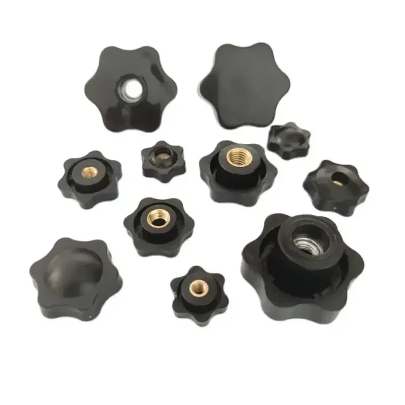 1-5Pcs Ergonomic Star Shaped Hand Nut M4-M12, Black Plum Thumb Screw Knob for CNC Machine, Tool-Free Manual Fastening