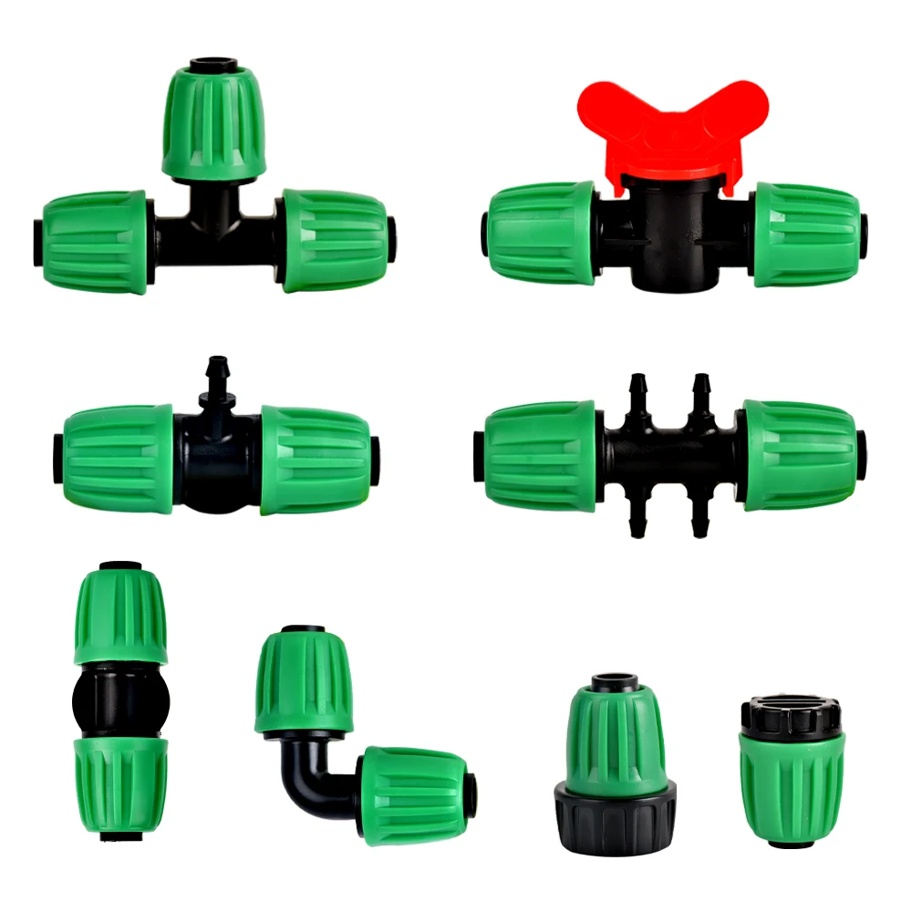 1/2 rura PE 16mm woda z węża złącze rury rozdzielacz Tee sprzęgło do 4/7mm 1/4 węża podlewanie ogrodu nawadniania kropelkowego