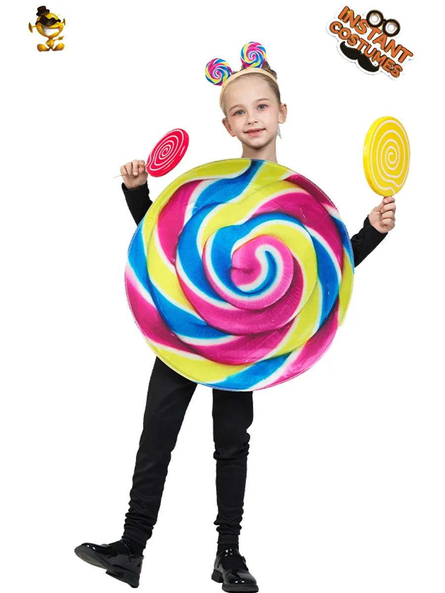 Funny Lollipop Costumes Dress-Up Party Outfits Performance Attire Cosplay Costumes Stage Performance Party Halloween Costumes