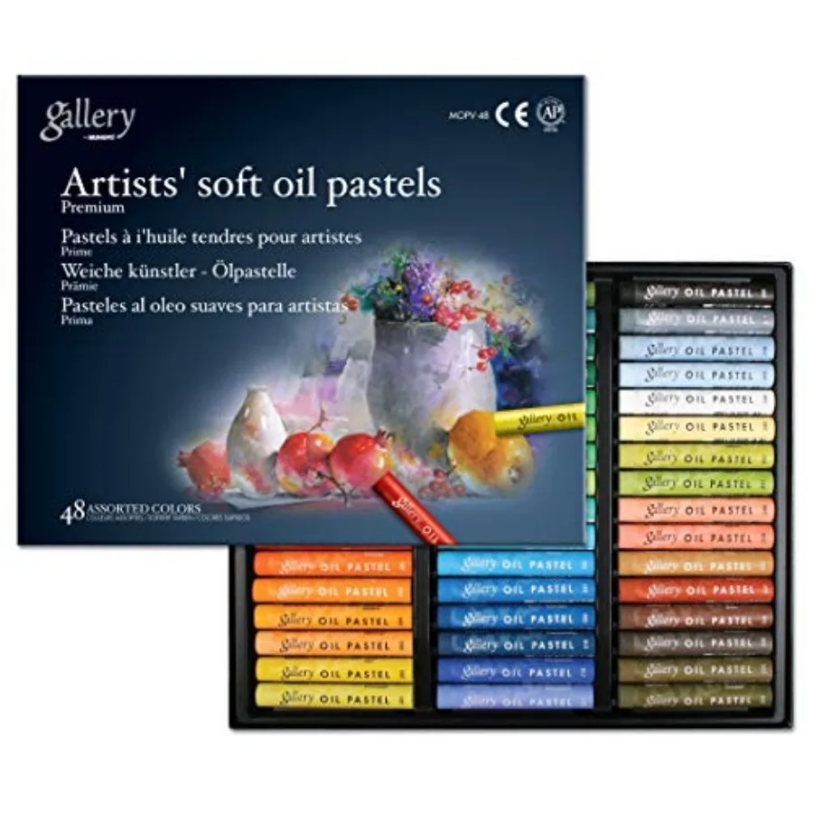 

Gallery Artists' Soft Oil Pastels Professional, 48 Assorted Colors, Vibrant and Blendable
