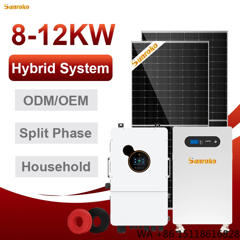 Sunroko All in One Solar Energy System 8000W 10Kw 12Kw Hybrid Solar System Split Phasefor Home
