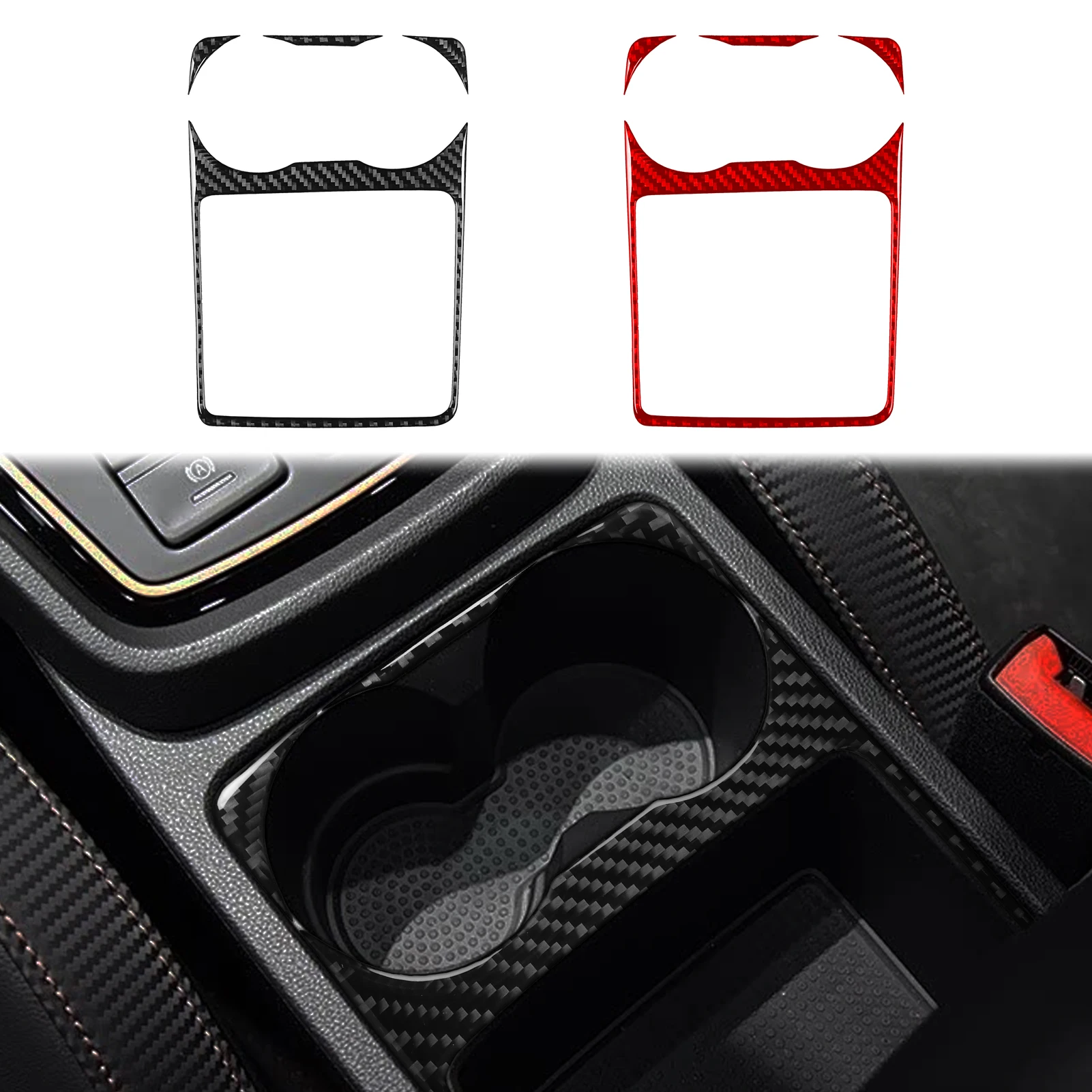 Real Soft Carbon Fiber Sticker LHD RHD Car Water Cup Holder Panel Trim For Seat Leon 2013-2020 Interior Accessories