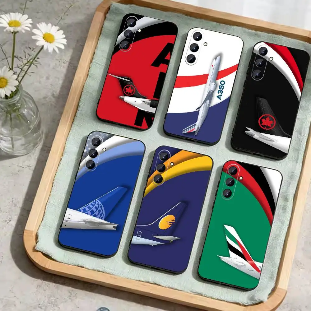 

Airplane Pattern Phone Case For Samsung Galaxy A73,A72,A71,A70,A52,A51 Others Soft Black Cover