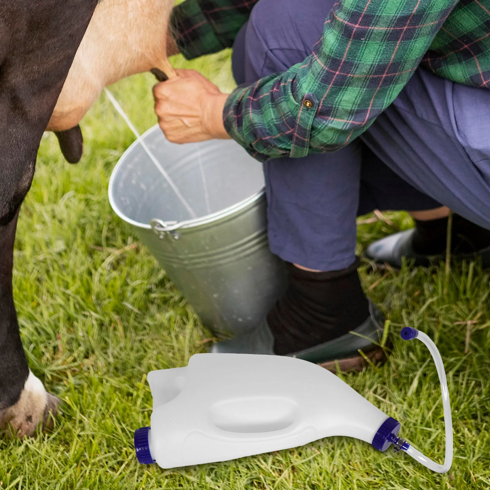 

1 Set Feeding Bottle 4L Calf Milk Bottle Durable Farm Animal Nursing Tool For Newborn Calves Lambs Goats Calf Feeder Bucket