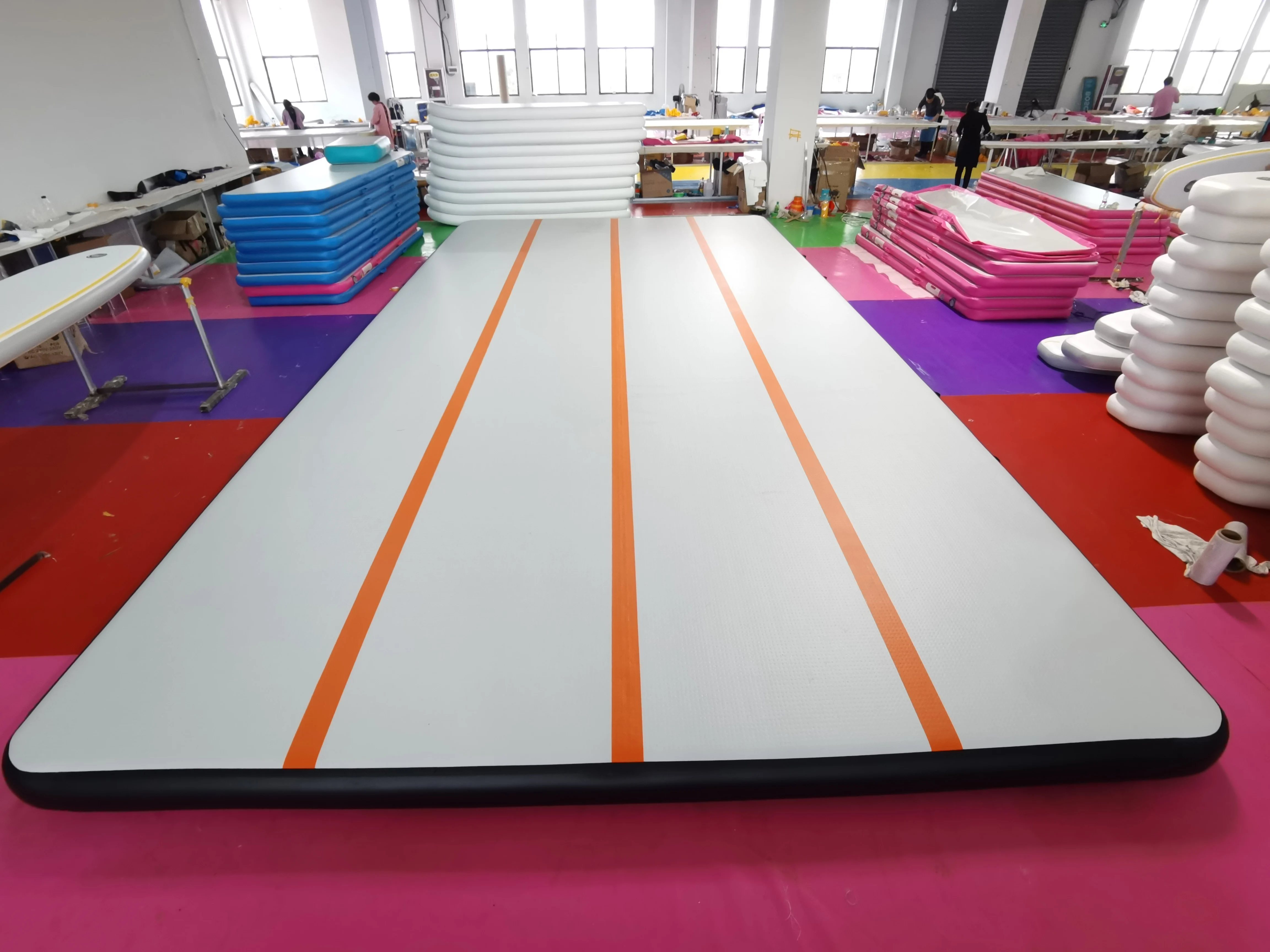 Высококачественный настраиваемый надувной коврик для батута DWF, мягкая детская платформа, надувной коврик для гимнастики, коврик для йоги