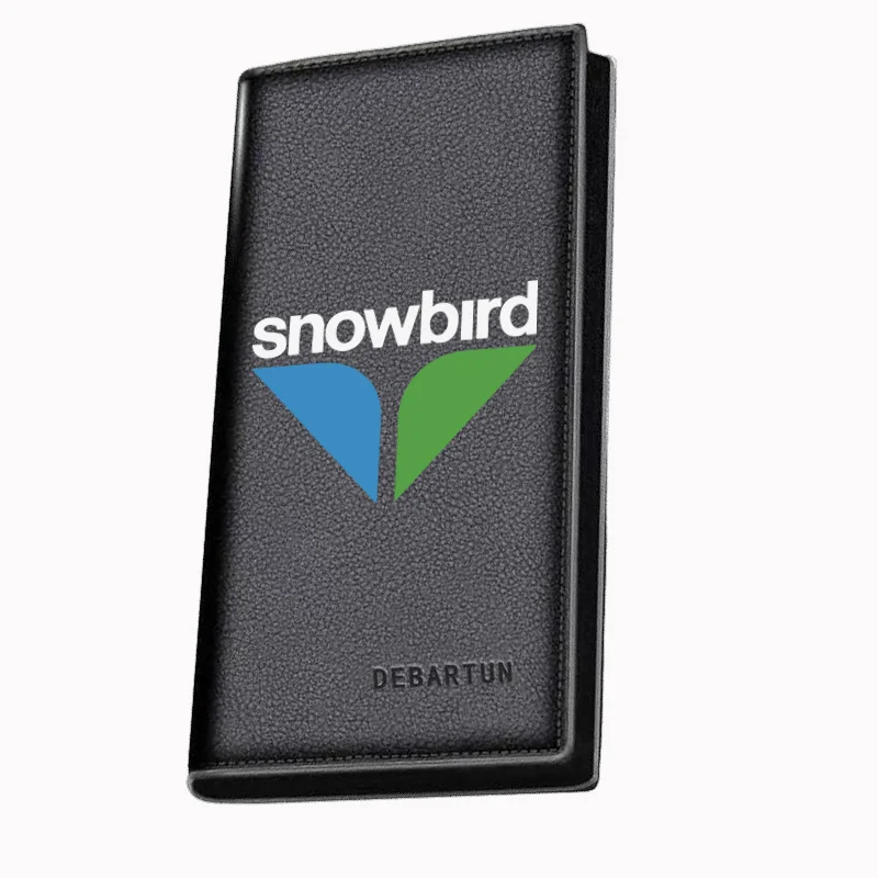 Snowbird Design Blue Green Men's Long Wallets Business Stylish Printing Design Casual Use Christmas Valentine's Father's Day Gif