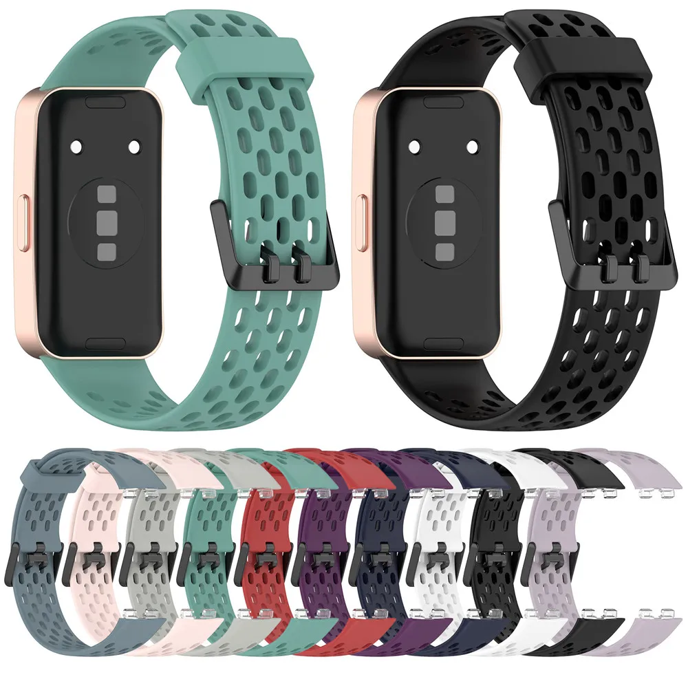 Silikon atmungsaktives Loch Uhren armband für Huawei Band 9 9nfc 8 8nfc Sport Loch Stil Armband