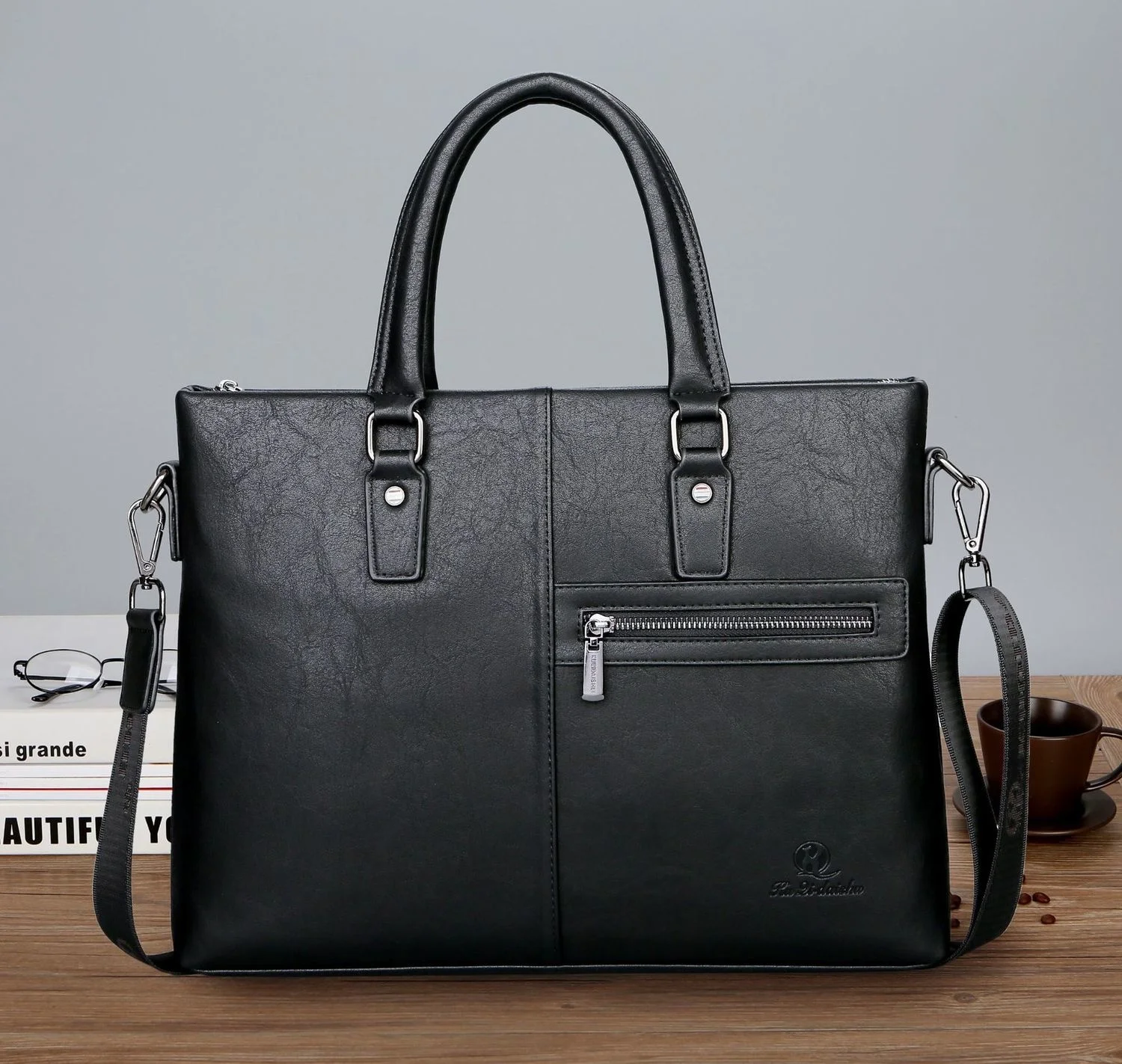 New PU leather Man Fashion Handbag Computer Package Single Shoulder Satchel Leisure big Capacity Male luxury bags High-quality