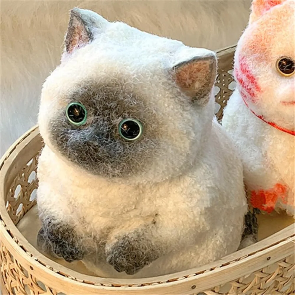 ใหม่น่ารักแมวนุ่มบีบของเล่น Flocking พื้นผิวซิลิโคนความเครียดบรรเทาของเล่นช้า Rebound Cat Pinching ของเล่นใหม่ปีของขวัญ