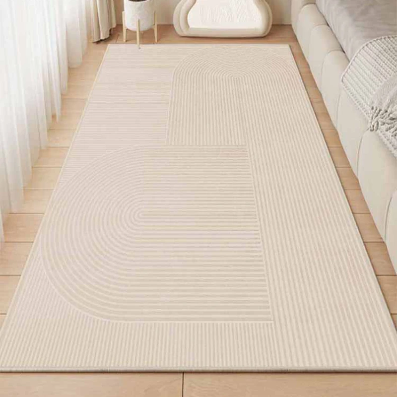 Cream Style Bedroom Carpet High-end Light Luxury Minimalist Carpets Bedroom Bedside Blanket 2024 New Waterproof Non Slip Rug