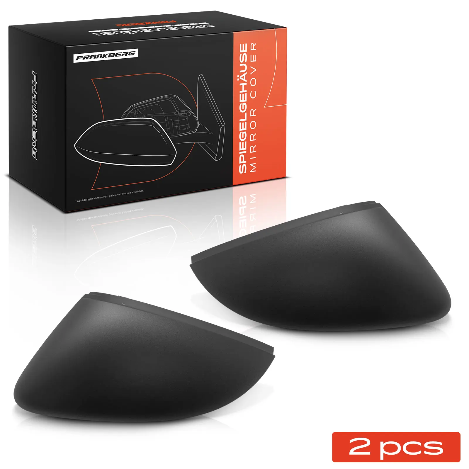 Frankberg 2x Spiegelkappe Vorne Links Rechts für VW Polo 6C1 6R1 Polo Stufenheck 602 604 Polo Van 6R0857537C9B9