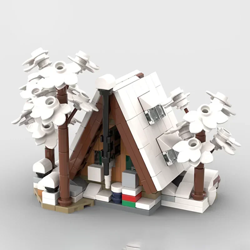 Autumn And Winter Street View Model Moc Building Bricks A-type Cabin Technology Blocks Gifts Christmas Toys DIY Sets Assembly