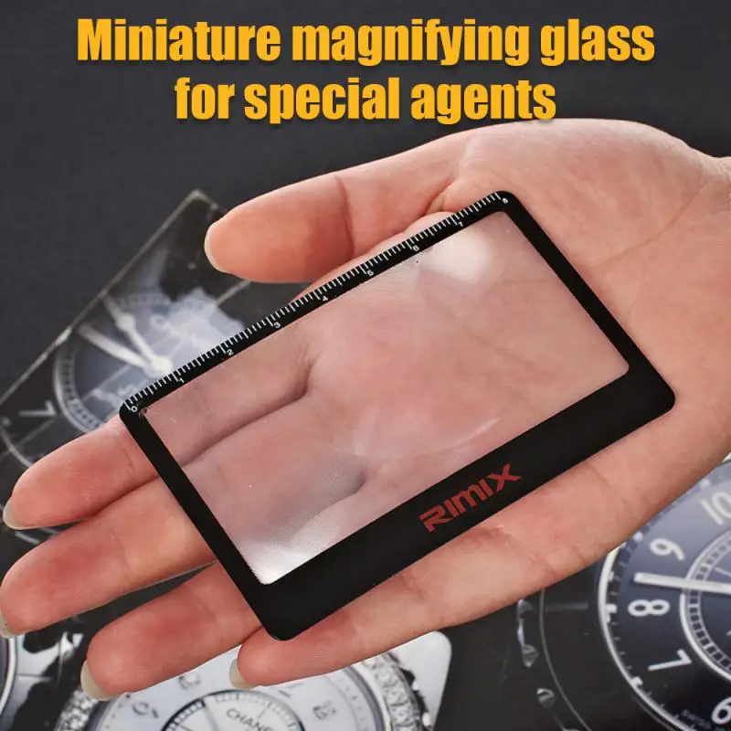 8.5 x 5.5cm 3X Magnifier Portable Card Magnifying Glass Ultra-thin PVC Lens Pocket HD Outdoor Fire Reading Magnifying Glass